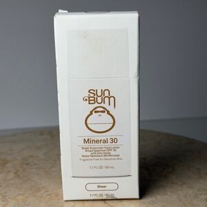 Sun Bum Mineral 30 Face Lotion 1.7oz Sheer Zinc Oxide SPF 30 Sensitive Skin